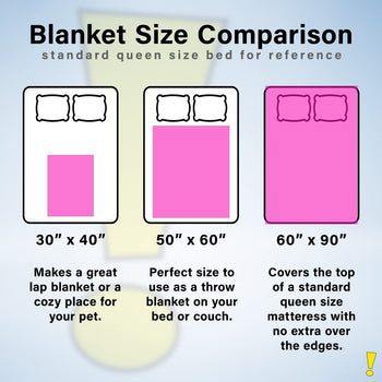 Plush Velveteen Blanket Size Comparisons at Whee! Pride