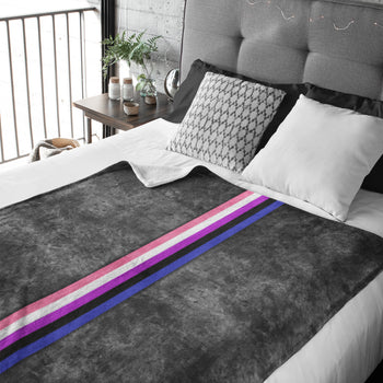 Genderfluid Pride Flag Stripe Plush Velveteen Blanket